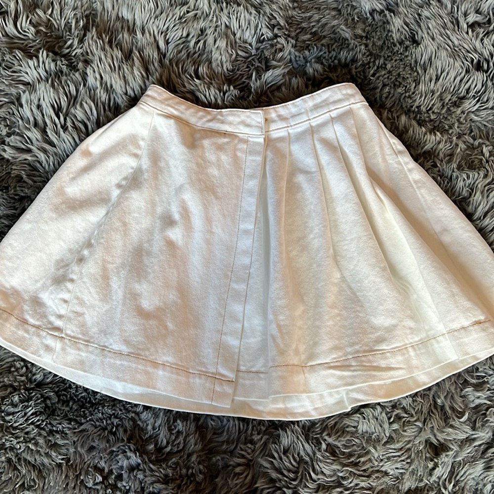 Pretty Little Thing Ecru Stitch Denim Tennis Skirt NWT